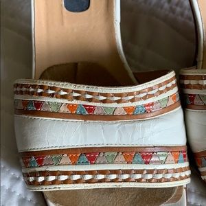 Multicolor leather sandals. Vintage.